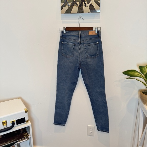 7 FOR ALL MANKIND Shimmer Stripe Skinny Ankle Jeans In Luxe Vintage Muse 26 - Picture 7 of 8